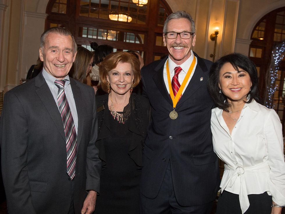 6 Be An Angel April 2013 Walt Cunningham, Dot Cunningham, Fire Chief Terry Garrison and Shern-Min Chow