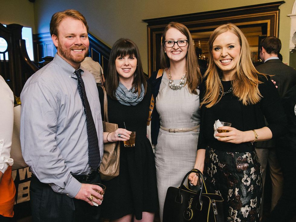 6 Chris and Lauren James, from left, Carey Hain and Kasi Chadwick at the CultureMap Social at La Colombe d'Or February 2014