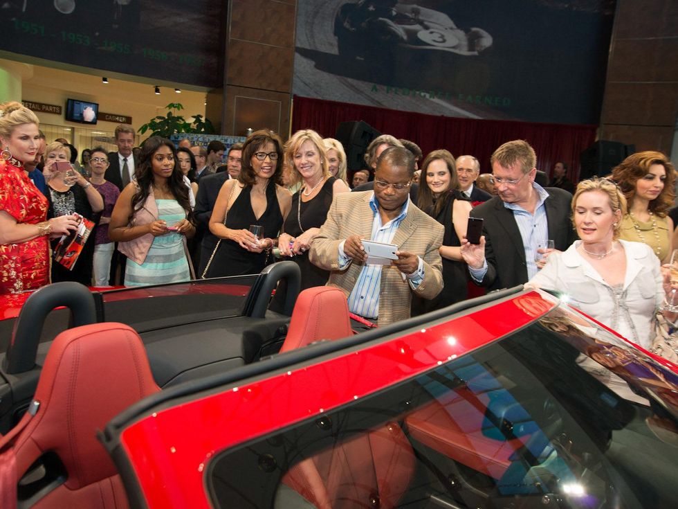 6 Jaguar F-Type Launch Houston May 2013 Crowd surrounding car after reveal