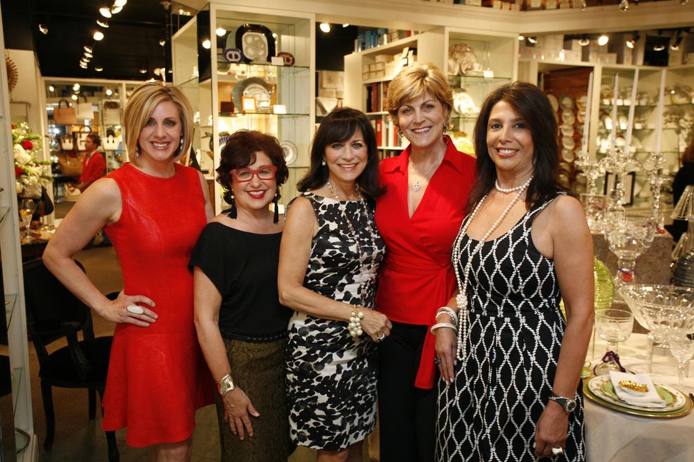 6 Jessica Willey, from left, Roz Pactor, Ilene Allen, Robyn Barnes and Regina Garcia at Events' Shop With Heart Card launch party April 2014