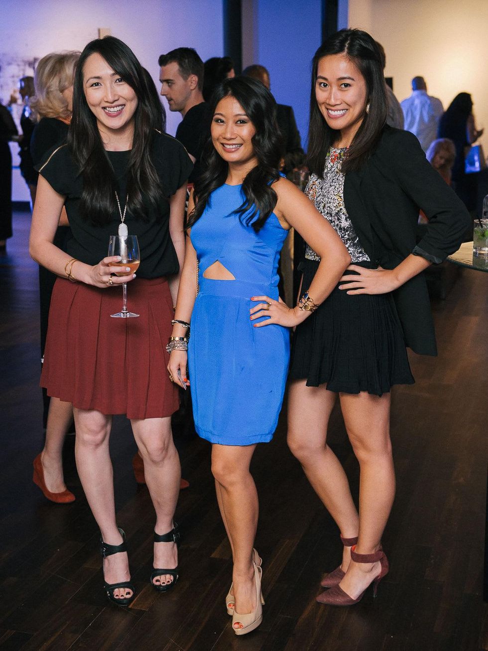 6 Lisa Nguyen, from left, Tuyet Pham and Thuy Pham at CultureMap fifth anniversary birthday party October 2014