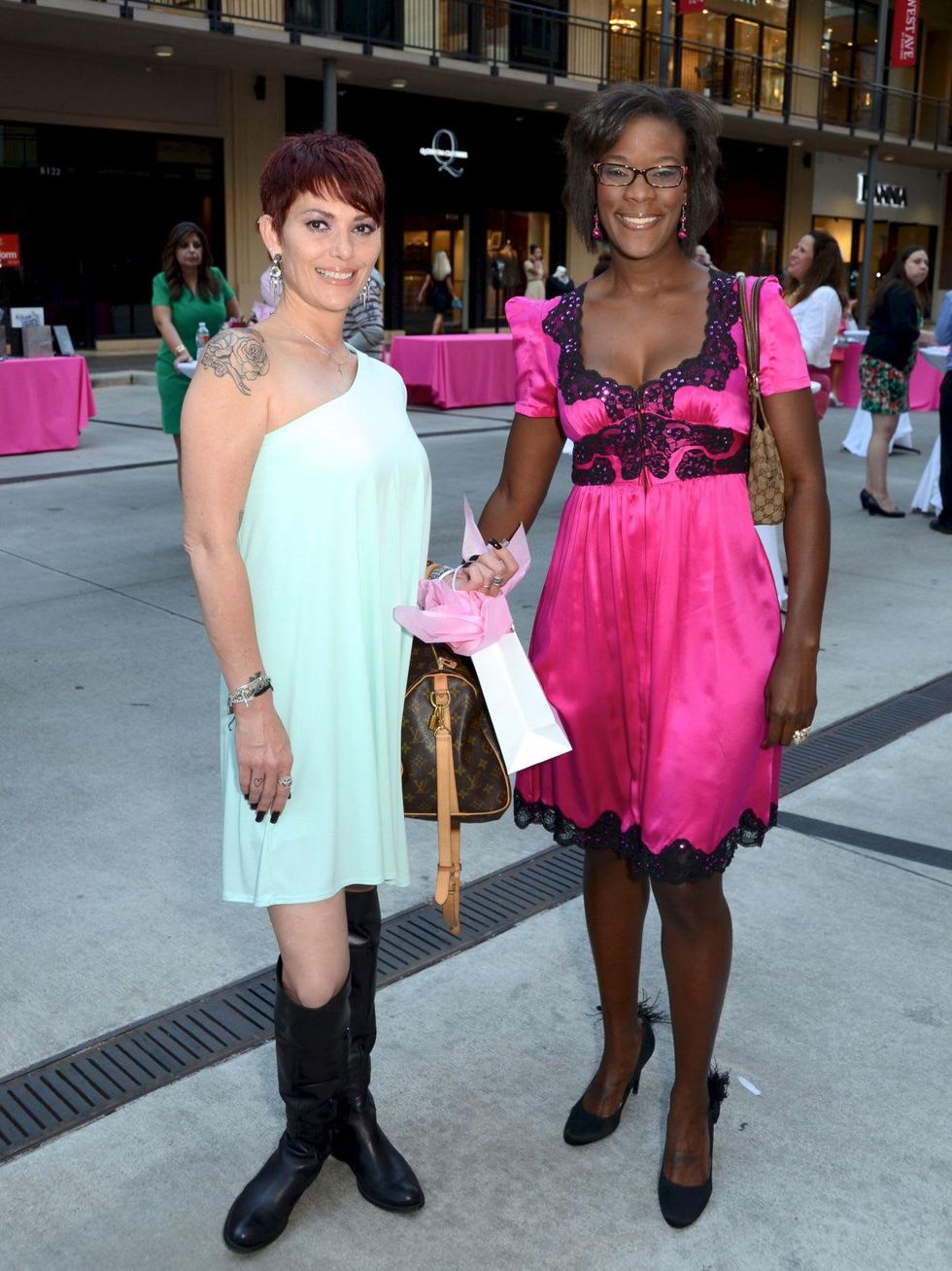 6 Paige Camus, left, and Roni Garrett at the West Ave Turns Pink party October 2013