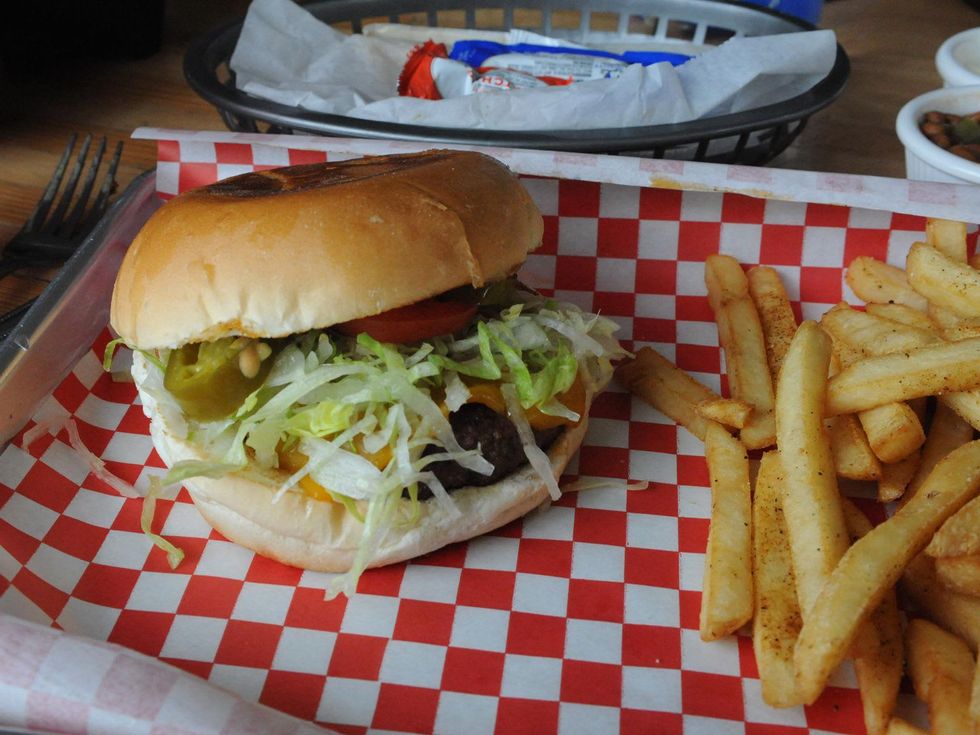 6 Red Ox Bar & Grill May 2014 hamburger and french fries