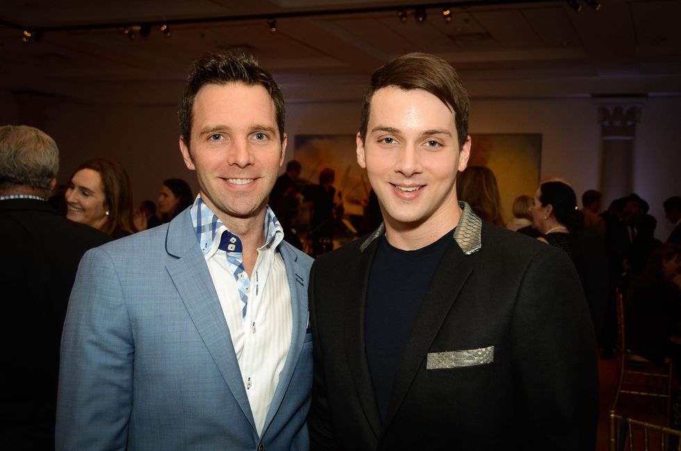 648 Cody Soutai, left, and Jonathan Blake at the Barbara Hines Art Opening in Dallas October 2014