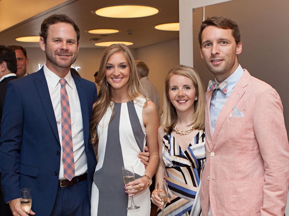 68 George Jackson, from left, Lauren Novak, Winnie Simmons and Nic Phillips at the Blaffer Gala May 2014