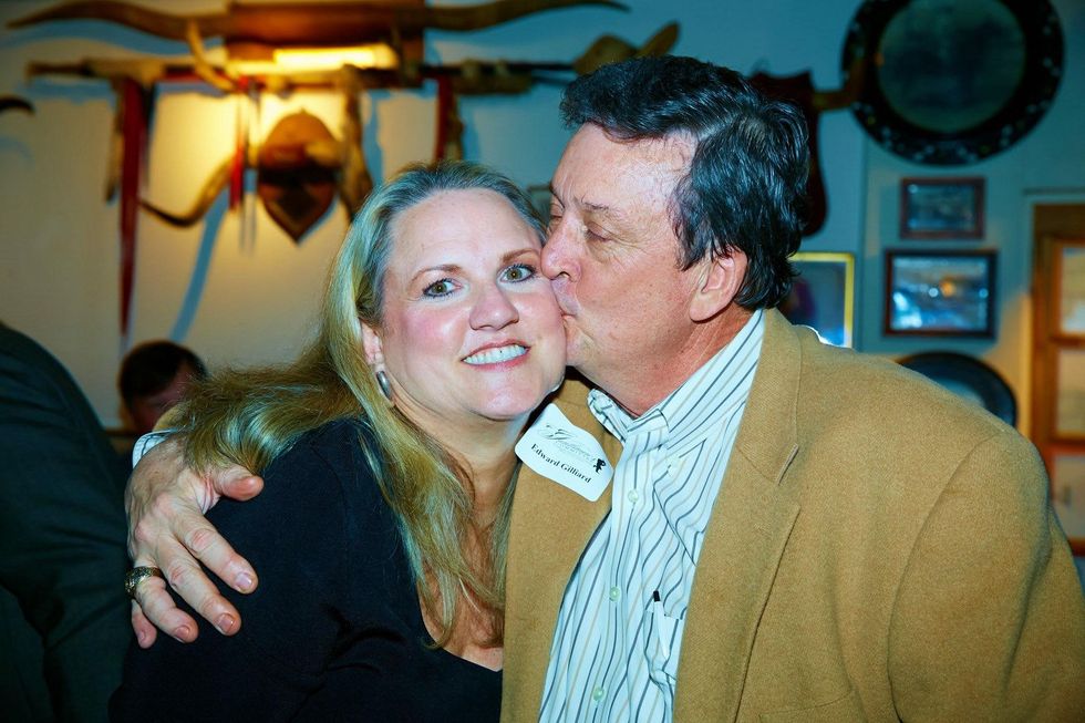 6828 Diane Cervenka and Ed Gilliard at the Cattle Baron Gentlemen's Committee party February 2015