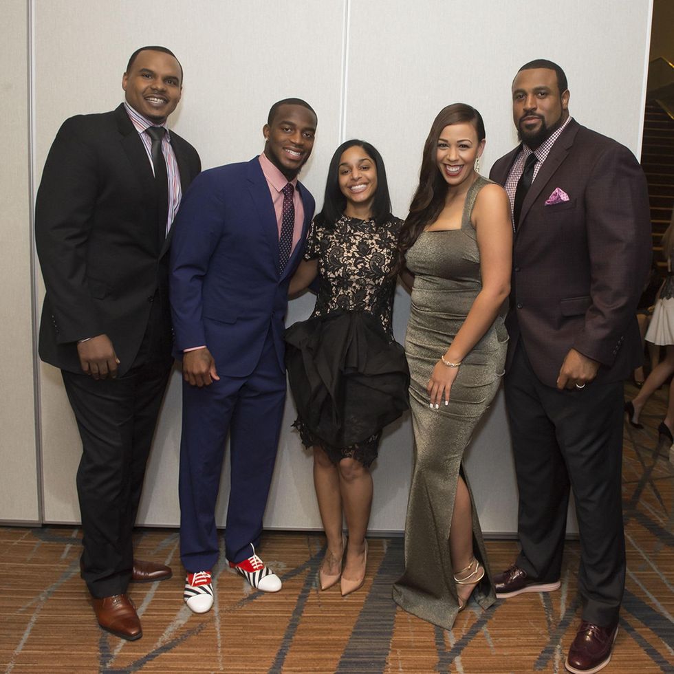 6884 Chester Pitts, from left, Kareen Jackson, Amber Deville and Devi and Duane Brown at Una Notte in Italia November 2014