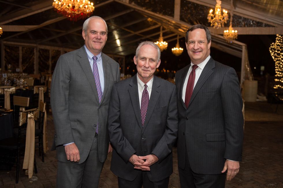 6936 Townes Pressler Jr., from left, C. Orson Cook and Mark Worscheh at the Heritage Society Gala December 2014