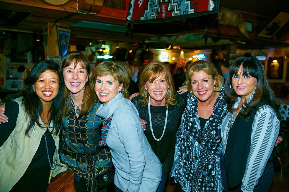 6969 Carol Beck, from left, Elizabeth Stein, Pam Jones, Gigi Harbison, Cristi Harvey and Jackie Eubank at the Cattle Baron Gentlemen's Committee party February 2015