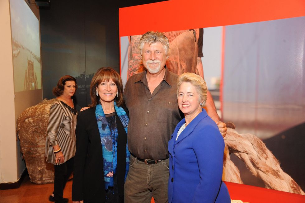 7 5658 Janiece Longoria, from left, Lou Vest and Mayor Annise Parker at the Port of Houston library exhibition celebration September 2014
