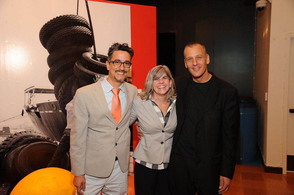 7 5750 Angel Quesada, from left, Diane Barber and David Graeve at the Port of Houston library exhibition celebration September 2014