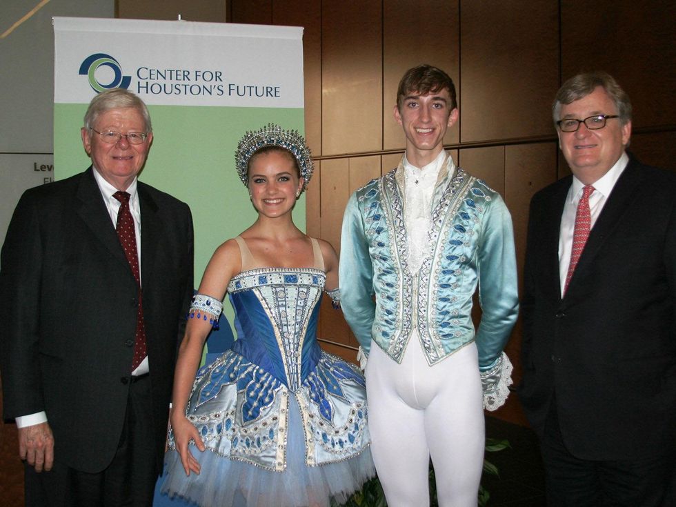 7 Center for Houston's Future party June 2013 Kelly Frels, Bridget Kuhns and Benjamin Rudisin, James Calaway
