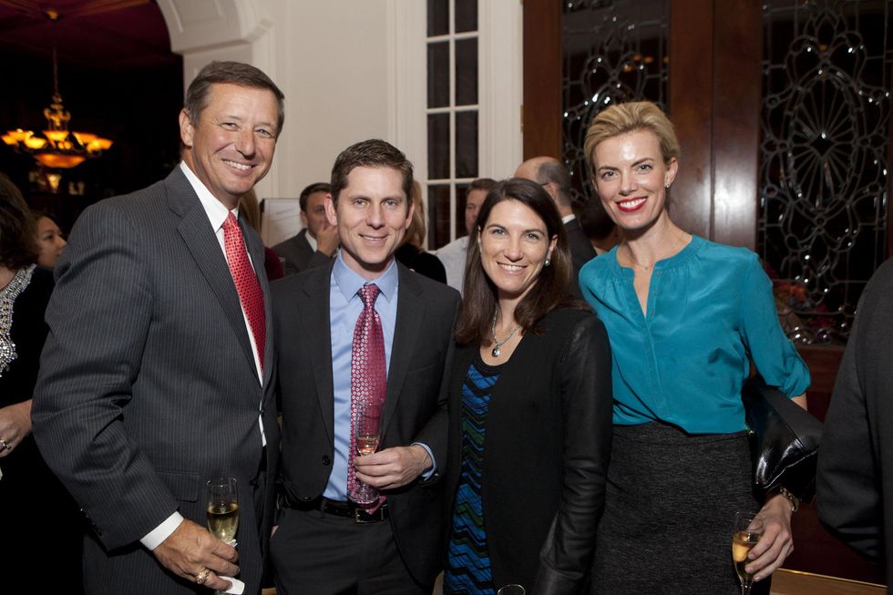 7 David Wuthrich, from left, Jose Obregon, Courtney Fretz and Katie Flaherty at the Houston Symphony Ball kickoff party November 2013