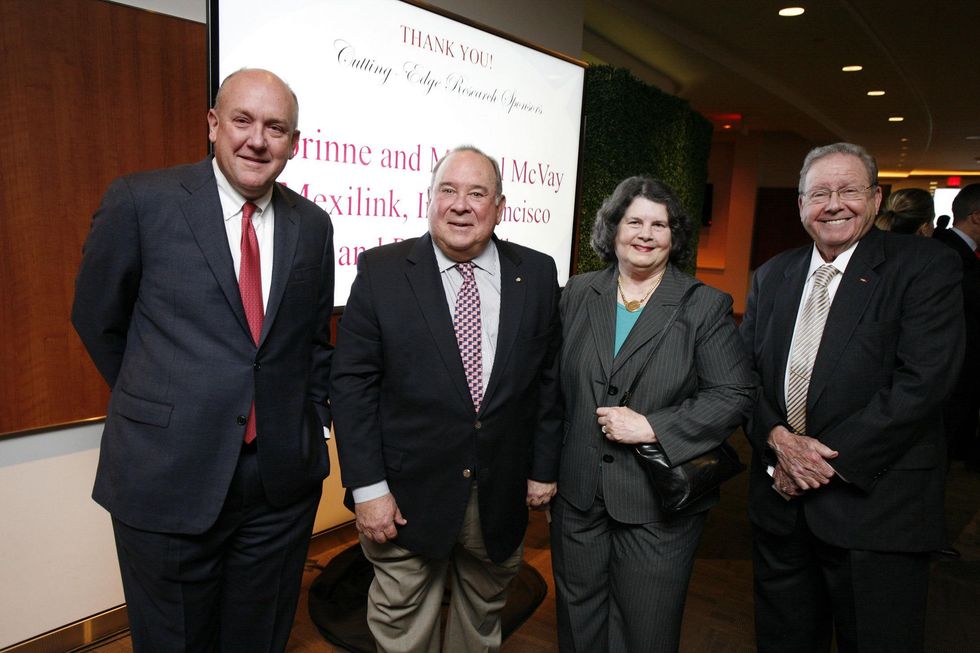 7 Dr. Charles Frasher, from left, Eduardo and Tere Aguirre and Dr. Richard Wainerdi at the Texas Children's Hospital What's Up Doc dinner November 2014