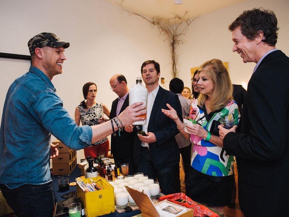 7 Houston Design Fair kick-off party April 2013 Travis Weaver - showing off the goods for "Manready Mercantile"