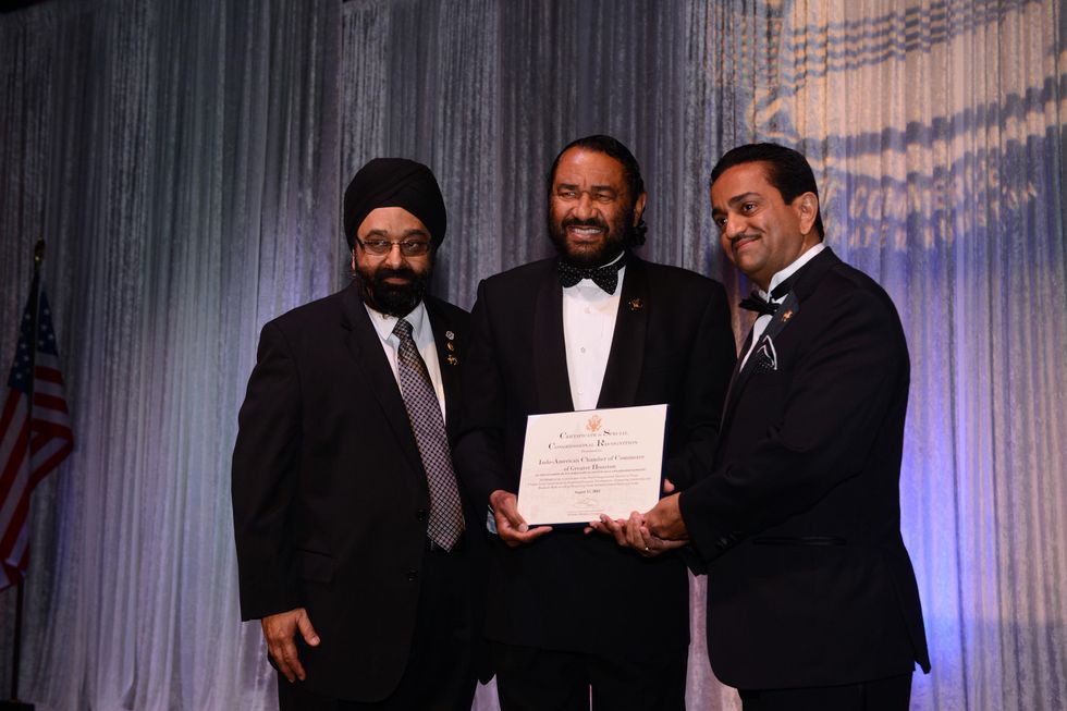 7 Indo-American Chamber of Commerce Gala August 2013 Jagdip Ahluwalia, U.S. Rep. Al Green, Pankaj Dhume