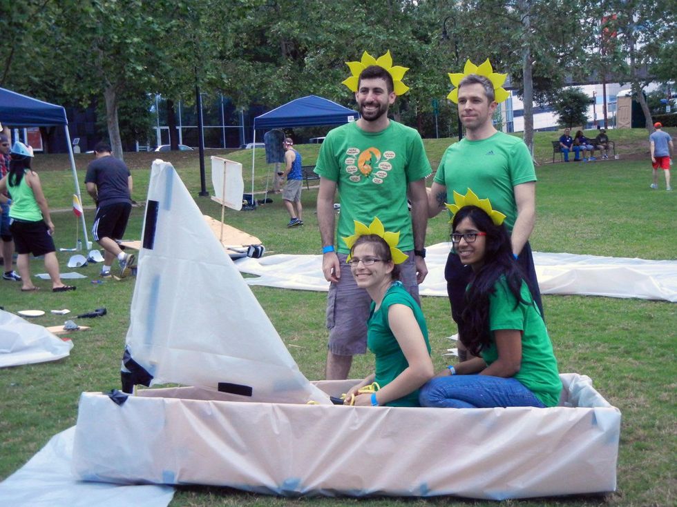 7 Jason Golzbein, from left, Justin Smith, Keerthana Udumula and Janna Stover at Anything That Floats 2014
