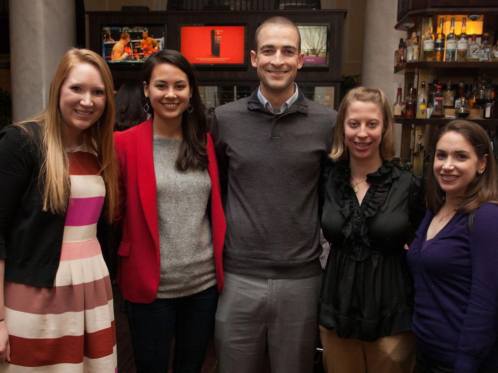 7 Julianne Roberson, from left, Emika Ijuin, Dave Morris, Kathryn Hall and Marissa Hershon at the Preservation Houston Pier & Beam event February 2014