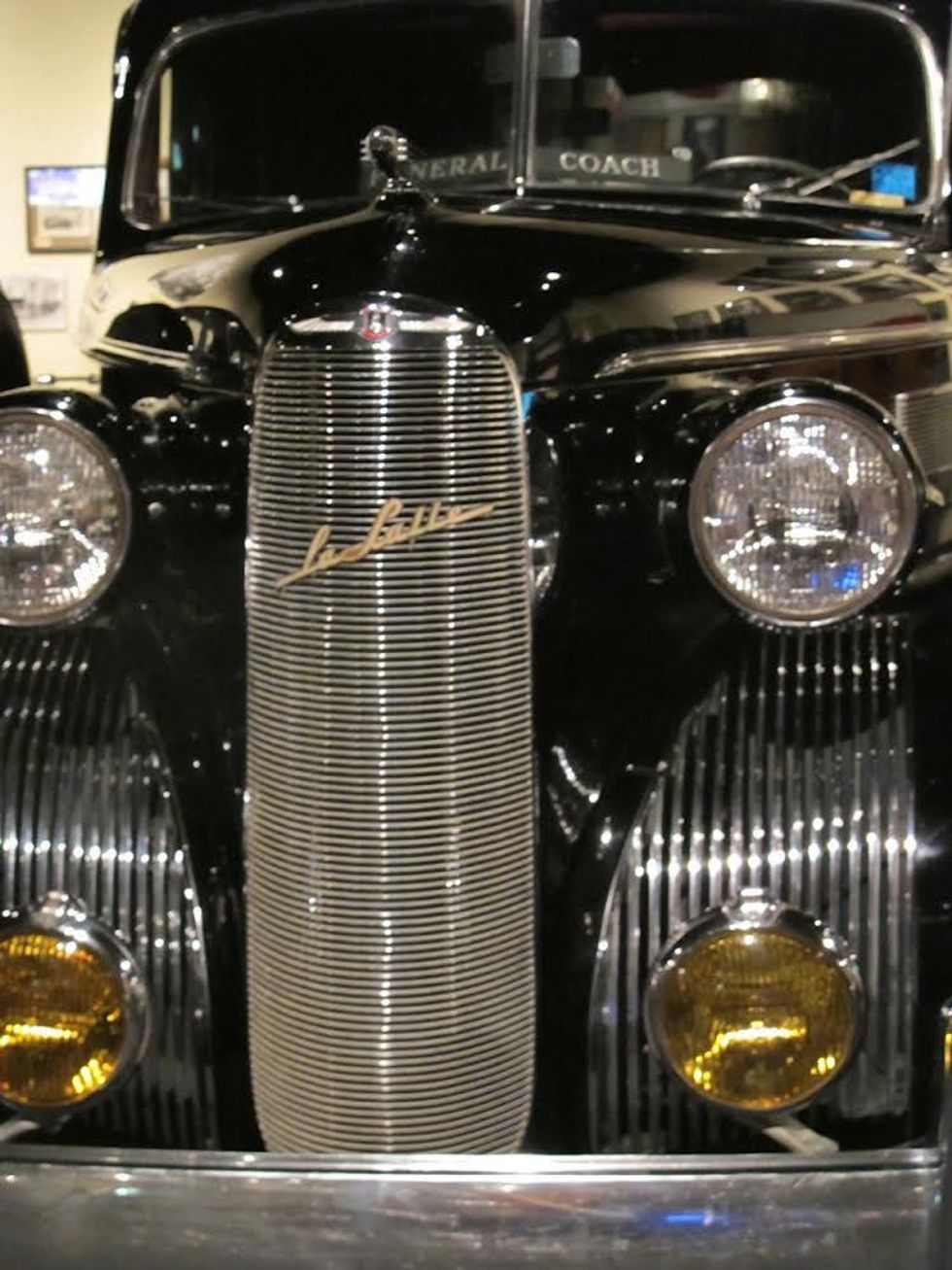 7 - Katie Oxford Halloween October 2014 1939 Superior - LaSalle Mount Claire Hearse in the National Museum of Funeral History