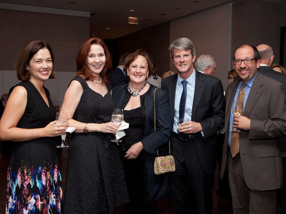 7 Kaylin Weber, from left, Emily Neff, Deborah Dunkum, Chris Weber and Leo Costello at the MFAH opening reception for American Adversaries October 2013