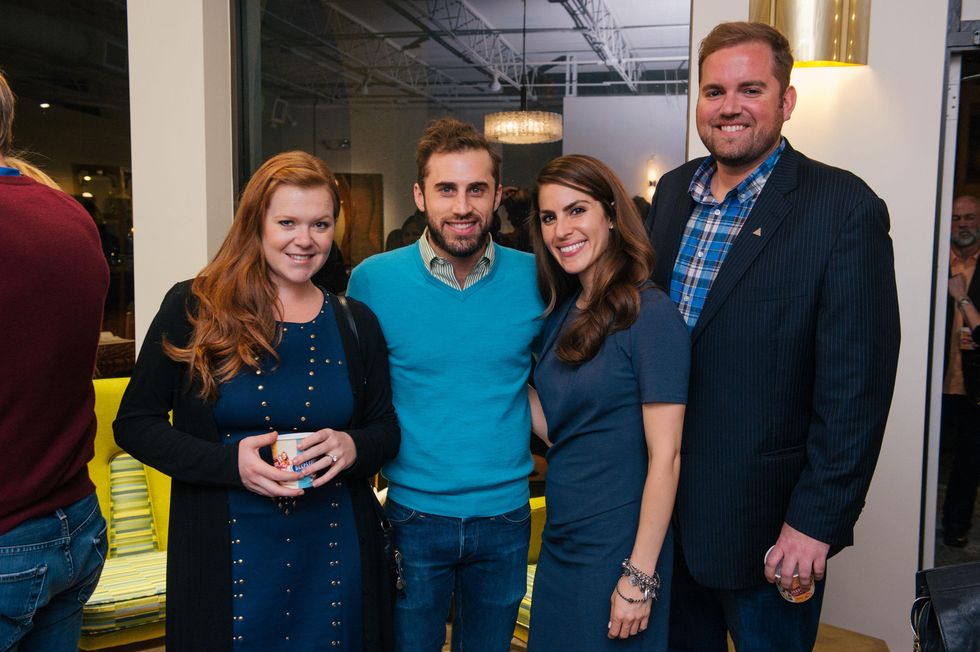 7 Keri Henry, from left, Michael Mandola, Briana Buxbaum and Jonathan Beitler at the Lynn Goode Vintage opening reception March 2014