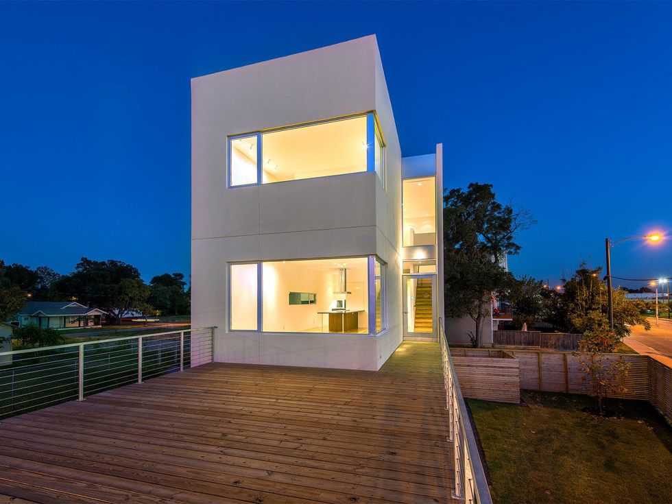 7 On the Market 3000 Hawkins St. December 2014 night shot from deck of deck and house