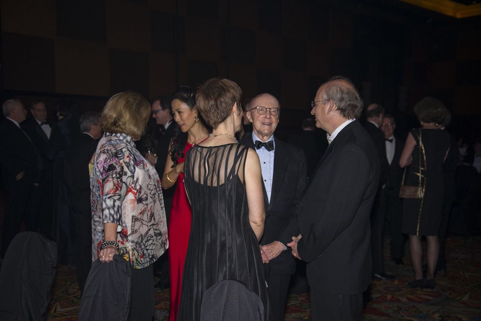 7 Ping Sun and David Leebron at the Rice Design Alliance Gala November 2014