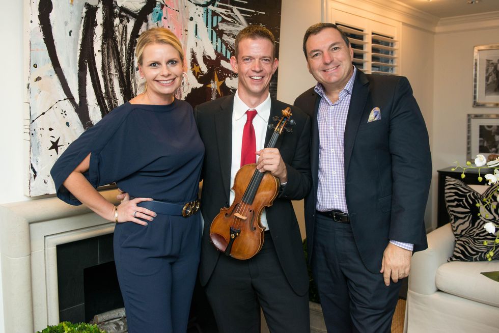 7 Valerie Dieterich, from left, Jonathan Godfrey and Tracy Dieterich at the HGO Young Patrons Kick-off September 2014