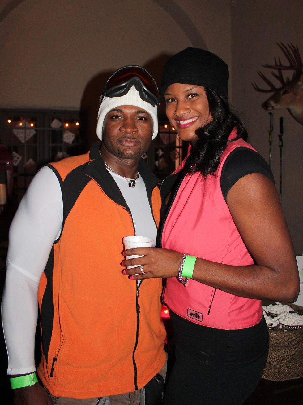 71 Duane Stevenson and Rashida Lee at the Herman Park Conservancy Ski the Green party November 2013