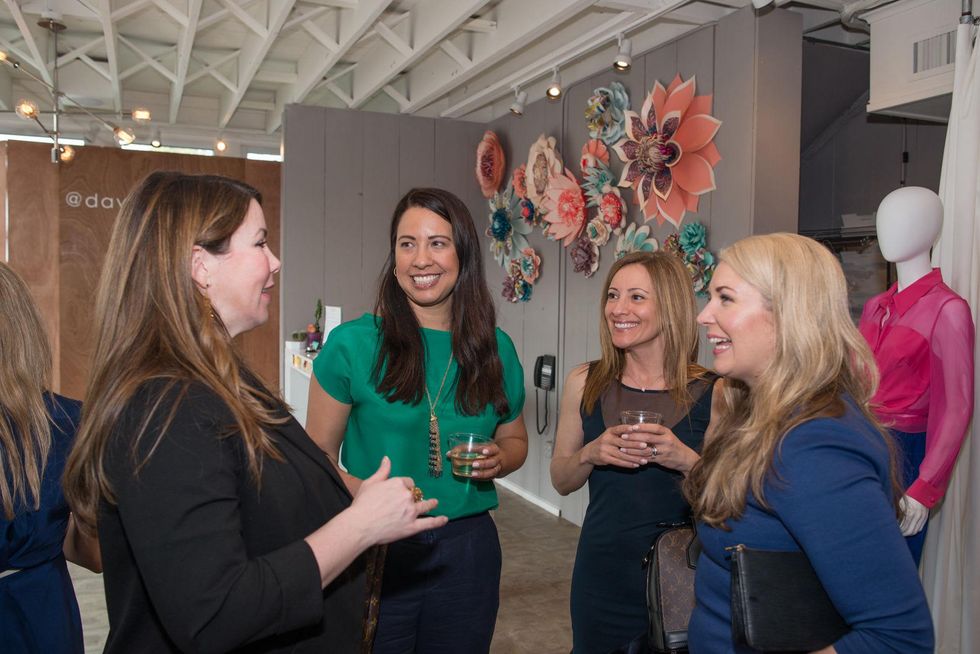7301 Dana White, from left, Anika Jackson, Dena Winkler and Misti Pace-Krahl at the David Peck spring summer 2015 fashion show March 2015