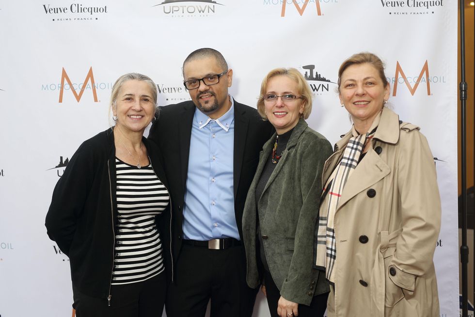 74 Heidi Costia, from left, Valentin Huma, Anca Tudose and Ileana Popviciu at the Uptown Blow Dry grand opening in Vintage Park March 2015