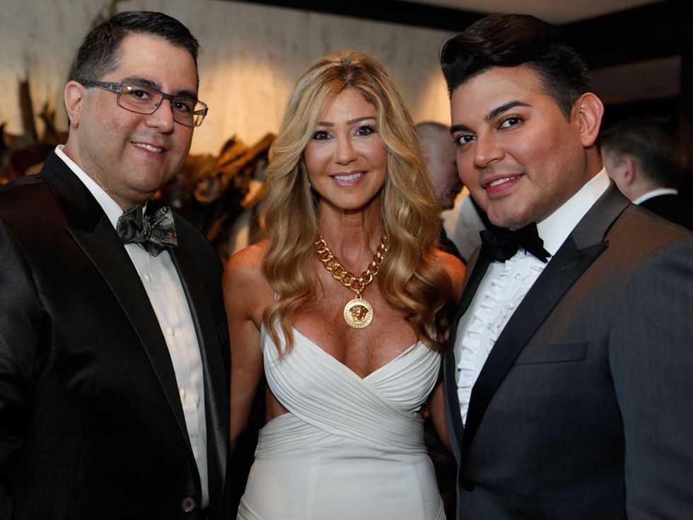 75 Dr. Roland Maldonado, from left, Patti Murphy and Edward Sanchez at the STAGES Xanadu Gala April 2014