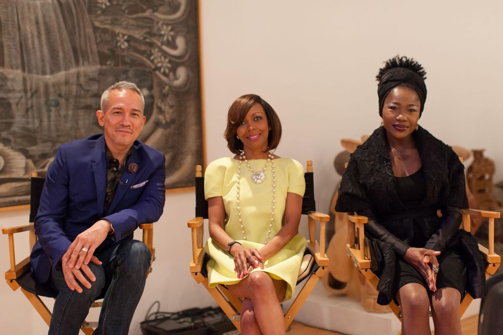 78 Cesar Galindo, from left, Lora Clemmons and Elizabeth Anyaa at For the Sake of Art June 2014