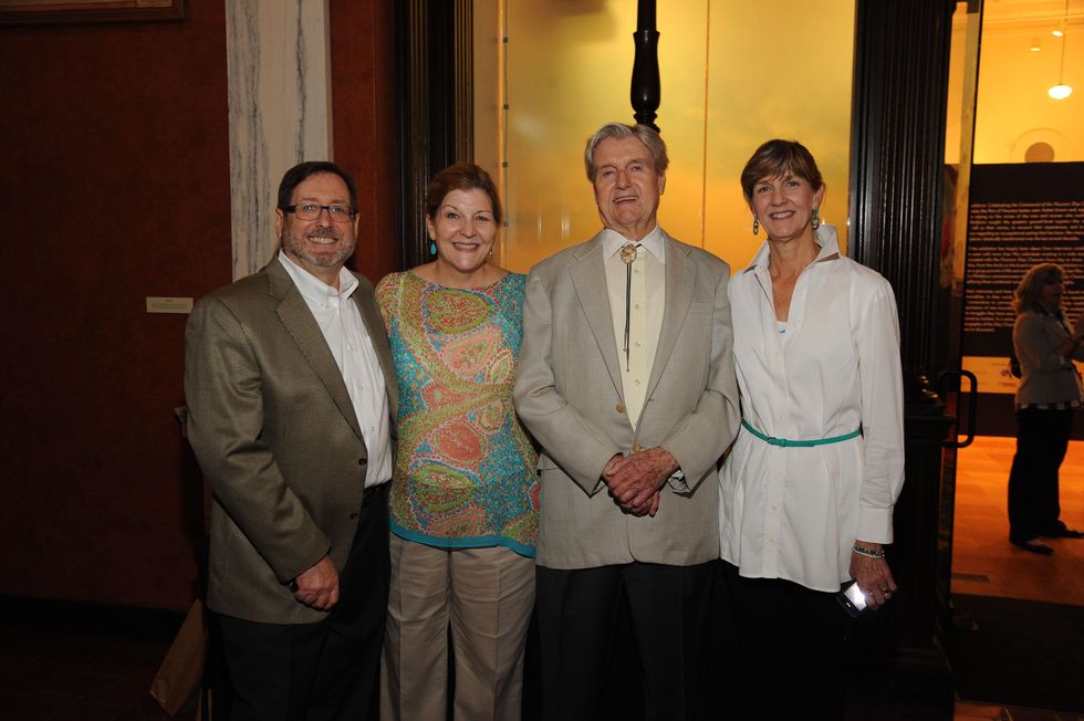 8 5760 Jim Ford and Melinda Lightsey Ford, from left, Tom Lightsey and Catherine Lightsey Hubbard at the Port of Houston library exhibition celebration September 2014
