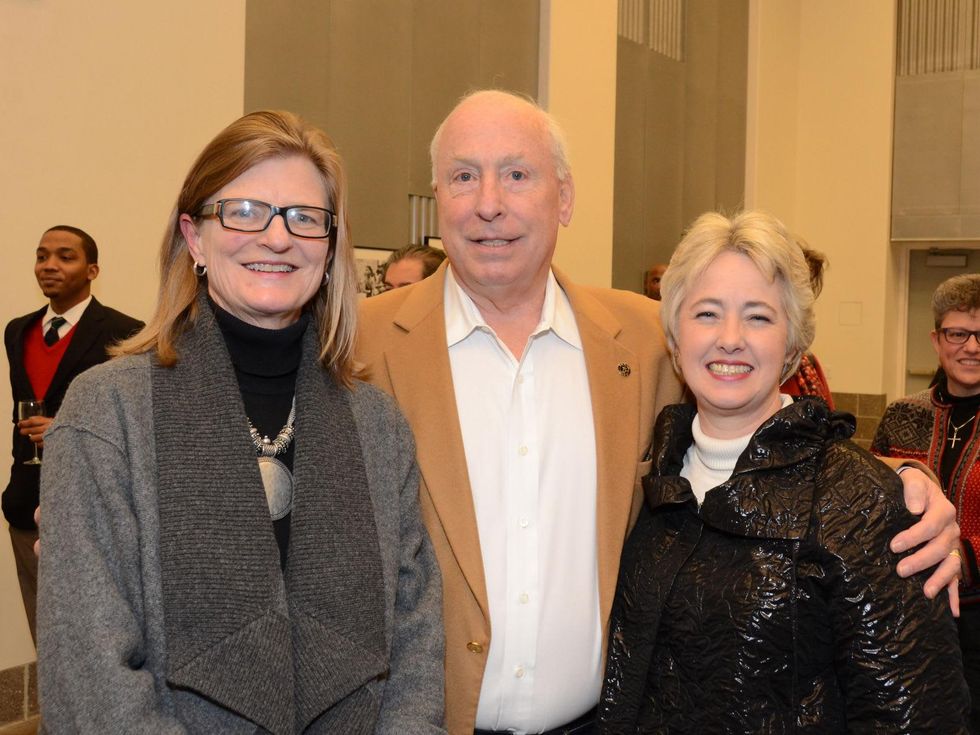8 Alice Aanstoos, from left, Bob Ryan and Mayor Annise Parker at the mayoral inauguration reception at the Houston Food Bank January 2014.