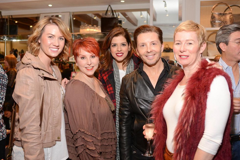 8 Annalise Dernehl, from left, Victoria Souder, Karla Godinez, David Bamfield and Tracey Marsh at the Elaine Turner BLVD Place Grand Opening Party December 2014