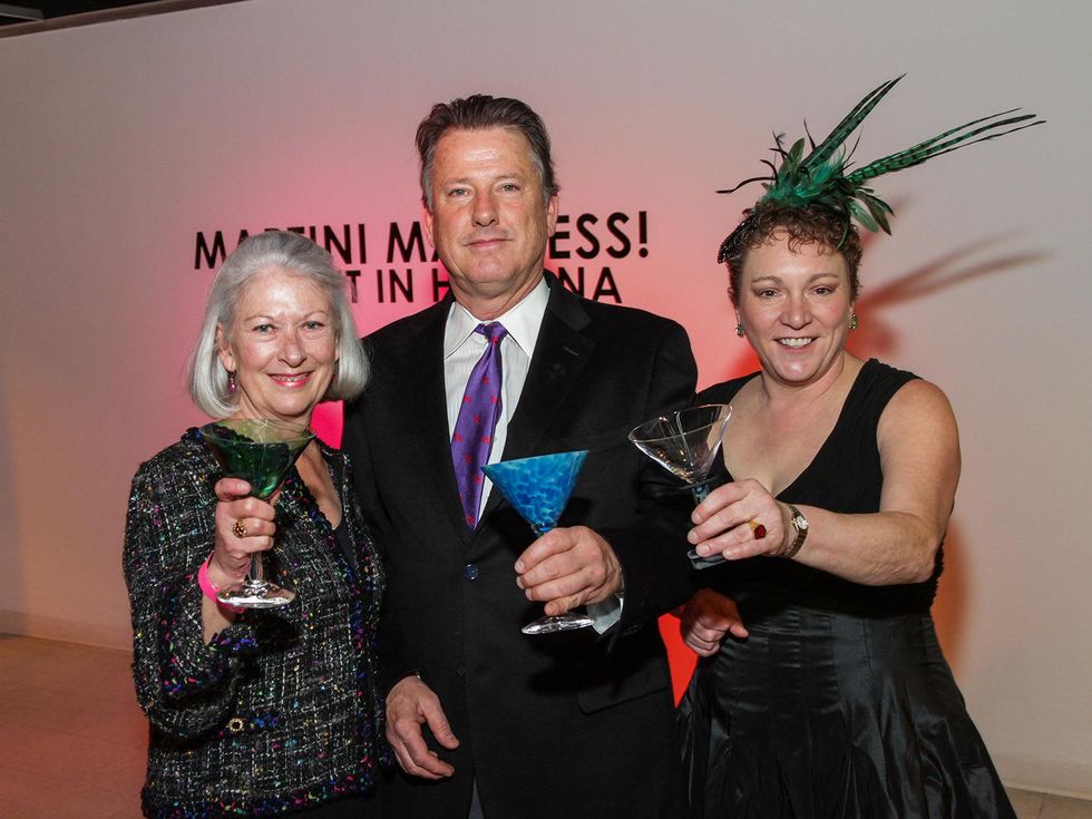 8 Betsy and Chuck Powell, from left, with Julie Farr at Martini Madness February 2014