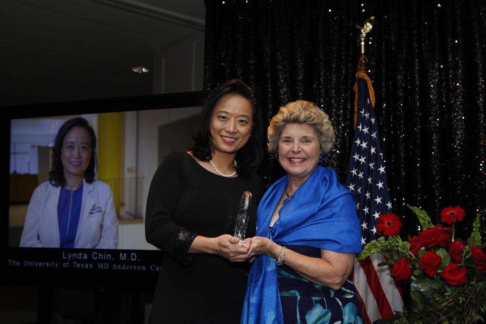 8 Dr. Lynda Chin, left, and Karen Tellepsen at the Health Museum Gala September 2014
