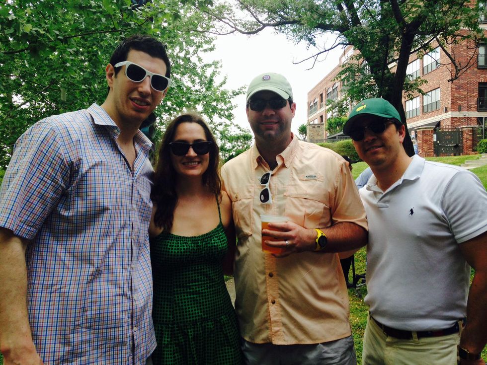 8 Josh Barvin, from left, Cara Merriman, West Gotcher and Ryan Walsh at the Buffalo Bayou Bash April 2014