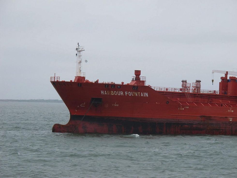 8 Katie Oxford Galveston birds and the oil spill April 2014 Anchored in Galveston Bay - Shot from Bolivar Ferry