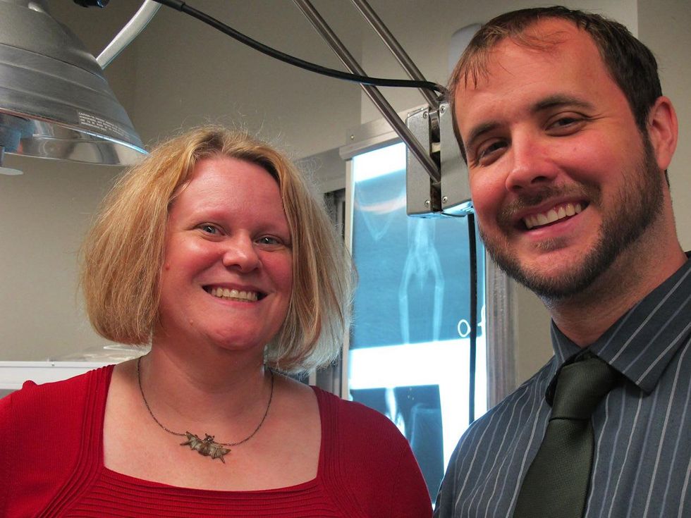 8. L to R - J. Jill Heatley, DVM and Jordan Gentry, DVM in the WCT surgery room. (Doctors of Veterinary Medicine) Katie Oxford Wildlife Center of Texas December 2014