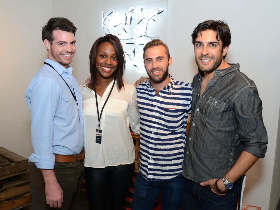 8 Matt Johns, from left, Alecia Harris, Michael Mandola and Alex Rosa at the Texas Contemporary Art Fair VIP opening party October 2013