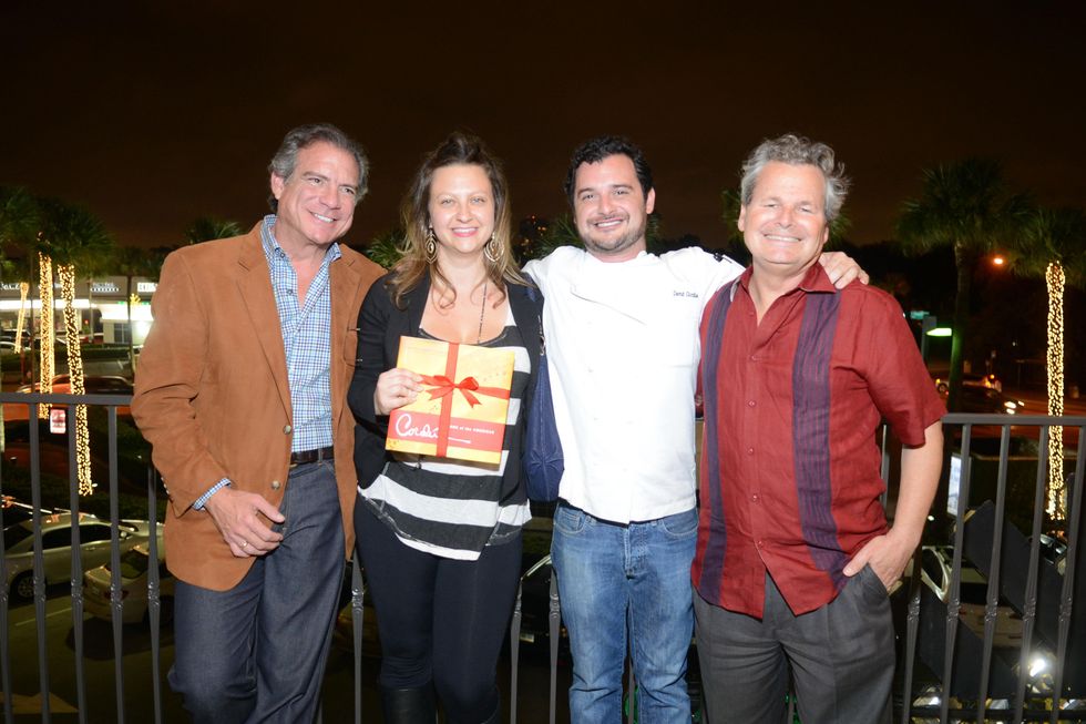 8 Michael Cordua, from left, Julie Soefer, David Cordua and John DeMers at the Cordua cookbook event November 2013