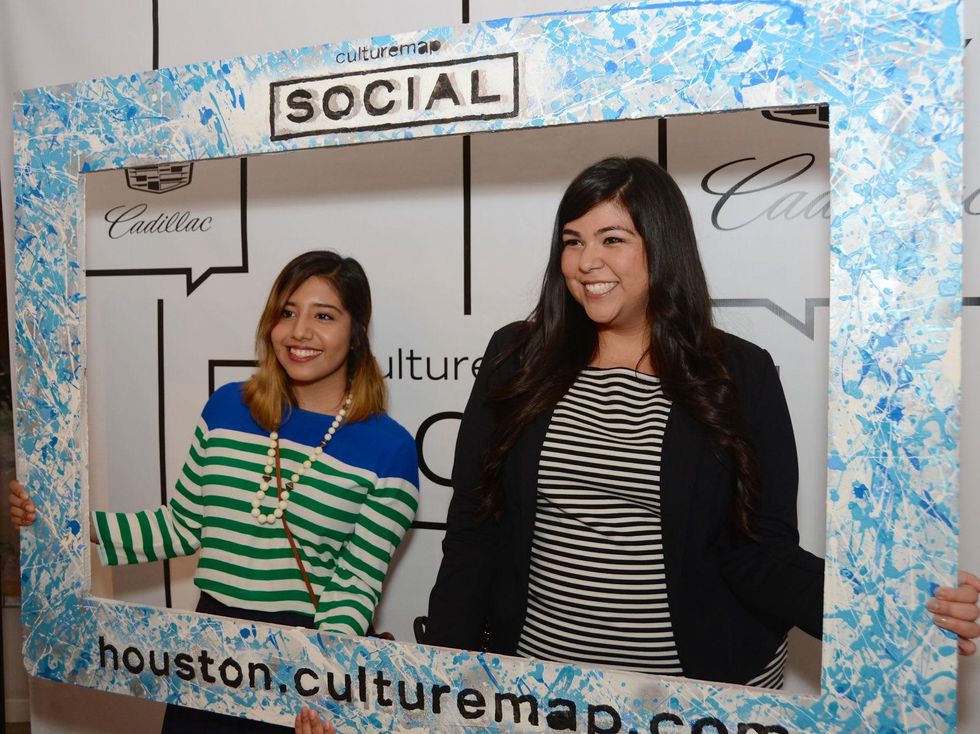 8 Monica Rodriguez, left, and Victoria Villarreal at the CultureMap Social at Gremillion and Co. Fine Art March 2015