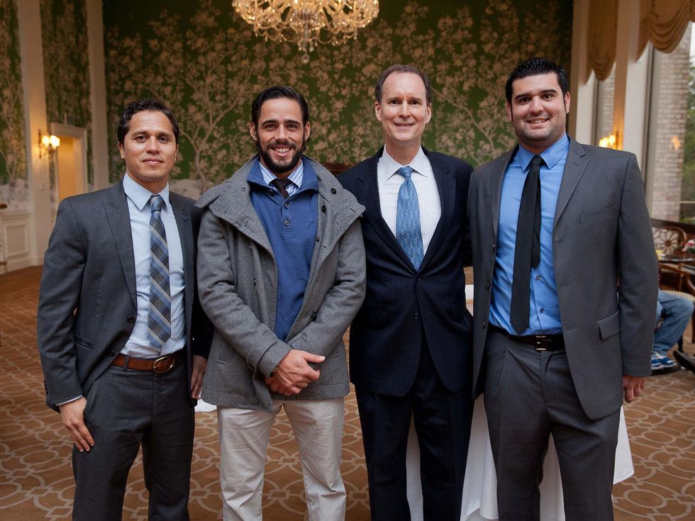 8 Oswaldo Gallegos, from left, David Towler, John Meredith and L.A. Wong at the SpringSpirit Baseball Breakfast February 2014