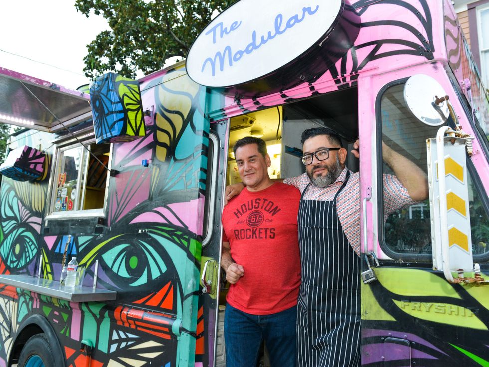 8 Paul Sedillo, left, and Josh Martinez at the CultureMap Social at Boheme September 2014