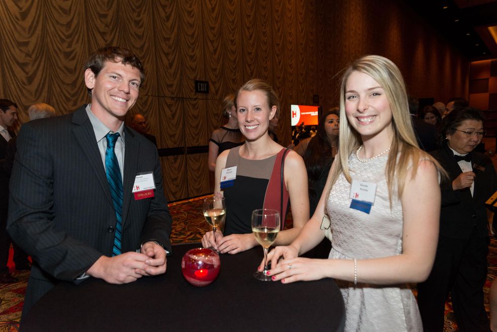 8 Ryan Beeler, from left, Devan Courtois and Kenzie Massey at the Teach for America event November 2014