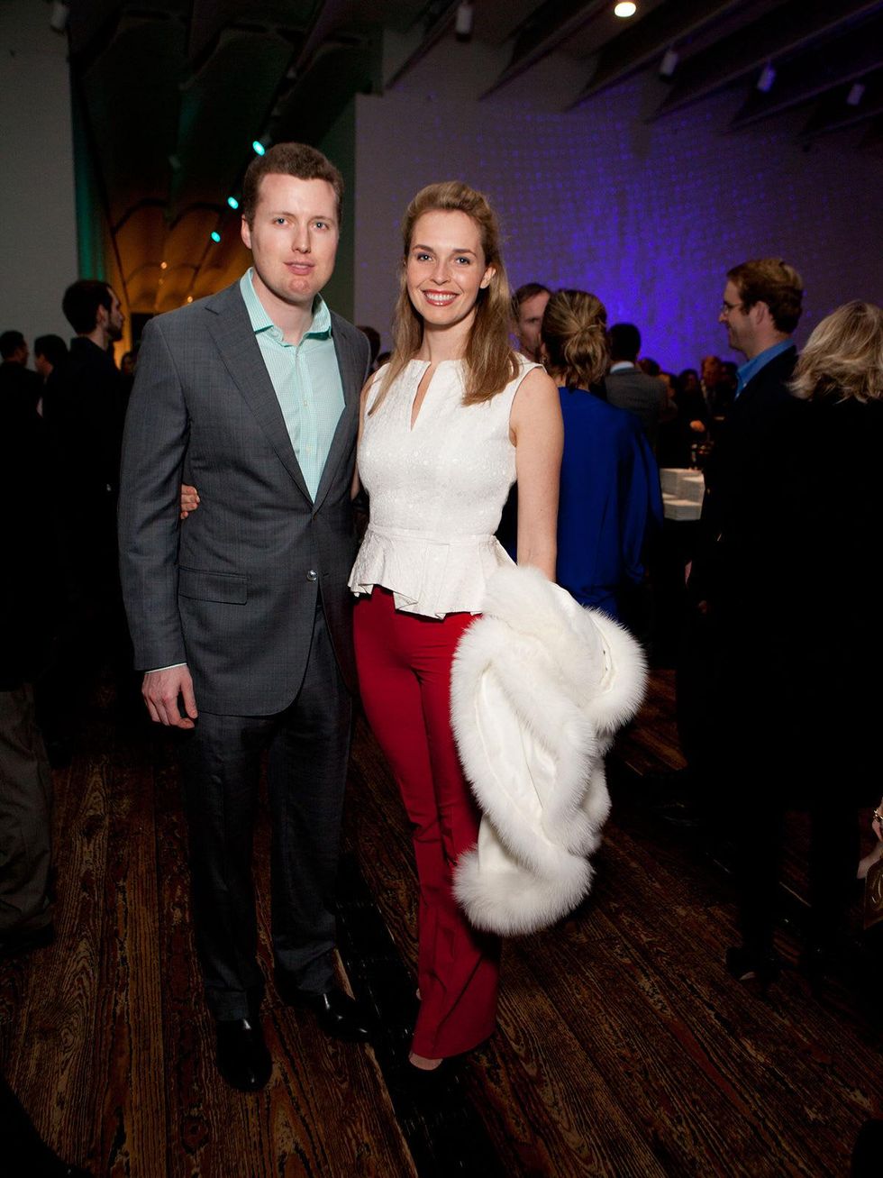 8 Wirt Blafer and Nina Delano at the Menil Young Professionals party December 2013