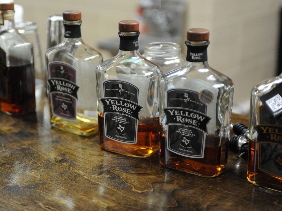 8 Yellow Rose Distilling September 2014 bottles of whiskey