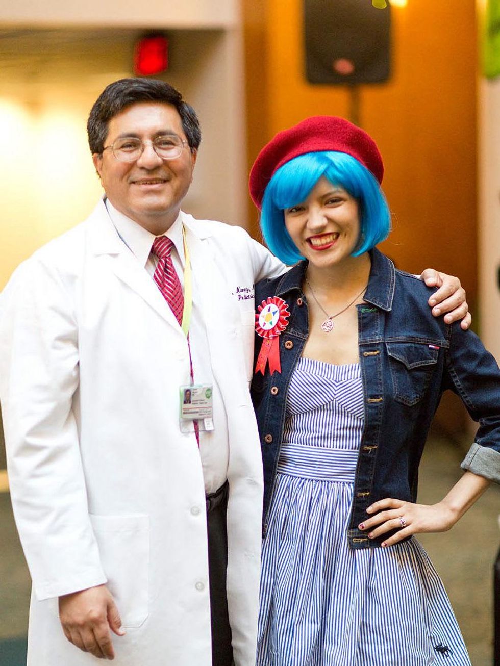 82 M.D. Anderson Childrens' Center opening May 2013 Dr. Cesar Nunez, associate professor at MD Anderson Children\u2019s Cancer Hospital, and young cancer patient Ashley Cipolla